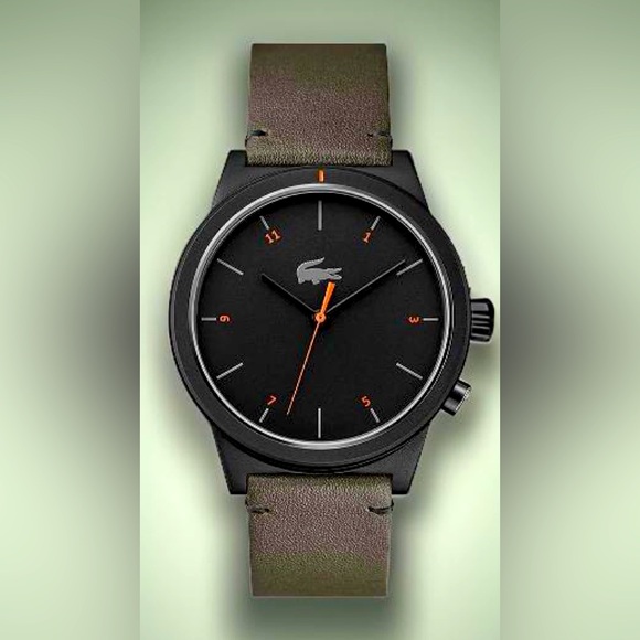 Lacoste Other - LACOSTE Motion Men's Black Dial Leather Strap 42mm Watch Model 2010991